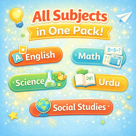 Grade 3 Complete Learning Worksheets Bundle | English, Math, Science, Urdu & More