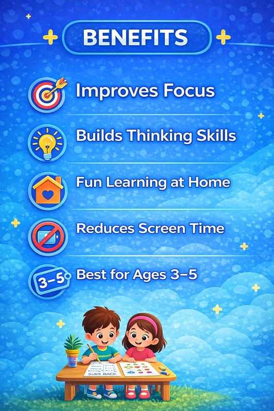 Brain Booster Activity Pack for Kids (Ages 3–5 Years) Fun Worksheets to Improve Focus, Thinking & Learning Skills