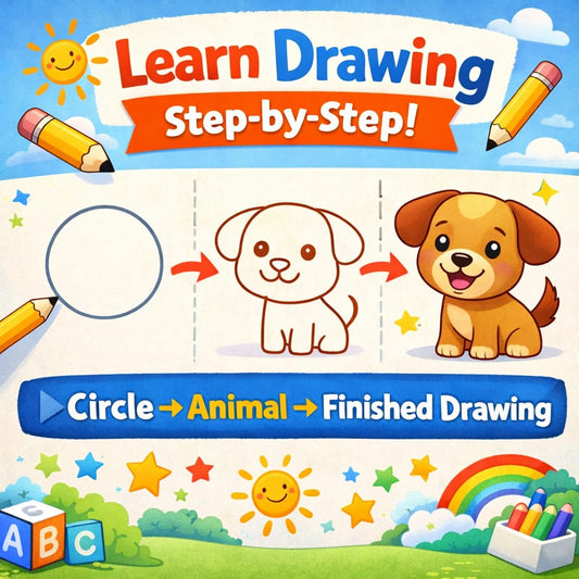 Kids Drawing & Creativity Activity Bundle | How to Draw, Dot-to-Dot & Complete the Picture (Printable PDF)